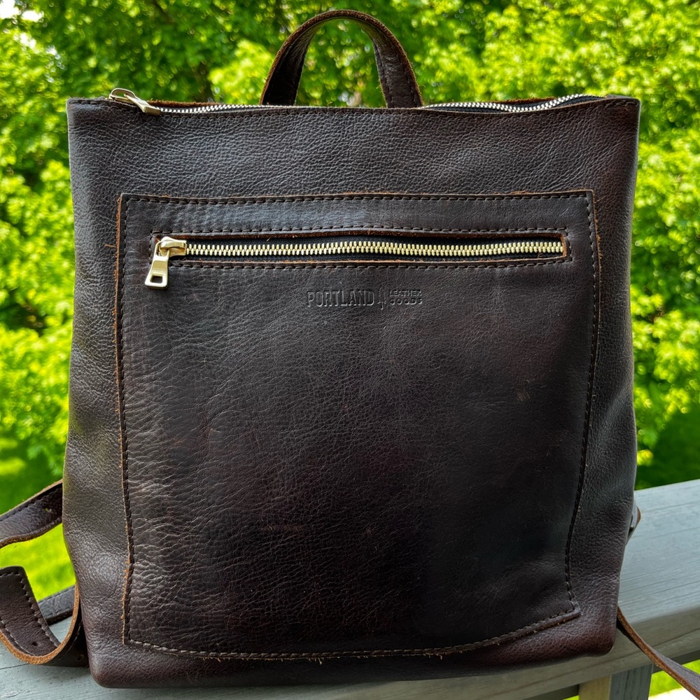 Portland Leather Goods tote backpack in Coldbrew. Beautiful!!